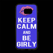Coque Personnalisée Samsung S7 Edge Premium Keep Calm Girly Bleu