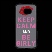 Coque Personnalisée Samsung S7 Edge Premium Keep Calm Girl Gris