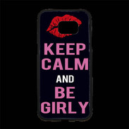 Coque Personnalisée Samsung S7 Edge Premium Keep Calm Girly Noir