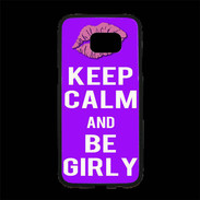 Coque Personnalisée Samsung S7 Edge Premium Keep Calm Girly Violet