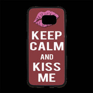 Coque Personnalisée Samsung S7 Edge Premium Keep Calm Kiss me Brique