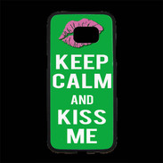 Coque Personnalisée Samsung S7 Edge Premium Keep Calm Kiss me Vert