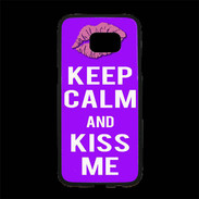 Coque Personnalisée Samsung S7 Edge Premium Keep Calm Kiss me Violet