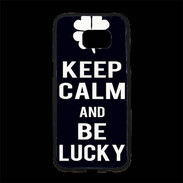 Coque Personnalisée Samsung S7 Edge Premium Keep Calm Be lucky Noir