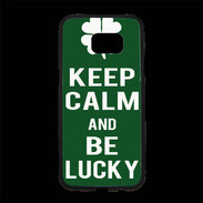 Coque Personnalisée Samsung S7 Edge Premium Keep Calm Be lucky Vert