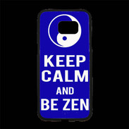 Coque Personnalisée Samsung S7 Edge Premium Keep Calm Be Zen Bleu