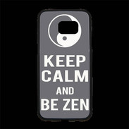 Coque Personnalisée Samsung S7 Edge Premium Keep Calm Be Zen Gris