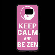 Coque Personnalisée Samsung S7 Edge Premium Keep Calm Be Zen Rose