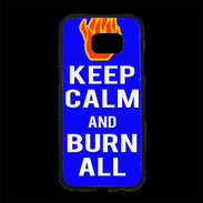 Coque Personnalisée Samsung S7 Edge Premium Keep Calm Burn Bleu