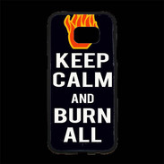 Coque Personnalisée Samsung S7 Edge Premium Keep Calm Burn Noir