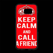 Coque Personnalisée Samsung S7 Edge Premium Keep Calm Call friend Rouge