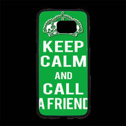 Coque Personnalisée Samsung S7 Edge Premium Keep Calm Call friend Vert