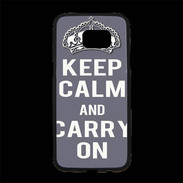 Coque Personnalisée Samsung S7 Edge Premium Keep Calm Carry on Gris