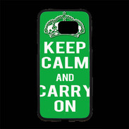 Coque Personnalisée Samsung S7 Edge Premium Keep Calm Carry on Vert