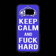 Coque Personnalisée Samsung S7 Edge Premium Keep Calm Fuck hard bleu