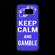 Coque Personnalisée Samsung S7 Edge Premium Keep Calm Gamble Bleu