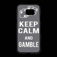 Coque Personnalisée Samsung S7 Edge Premium Keep Calm Gamble Gris