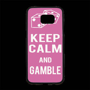 Coque Personnalisée Samsung S7 Edge Premium Keep Calm Gamble Rose