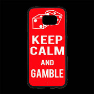 Coque Personnalisée Samsung S7 Edge Premium Keep Calm Gamble Rouge