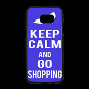 Coque Personnalisée Samsung S7 Edge Premium Keep Calm Go Shopping Bleu
