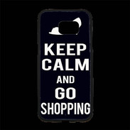 Coque Personnalisée Samsung S7 Edge Premium Keep Calm Go Shopping Noir