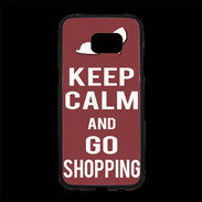 Coque Personnalisée Samsung S7 Edge Premium Keep Calm Go Shopping Brique