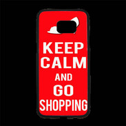 Coque Personnalisée Samsung S7 Edge Premium Keep Calm Go Shopping Rouge