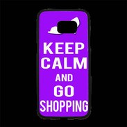 Coque Personnalisée Samsung S7 Edge Premium Keep Calm Go Shopping Violet