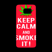 Coque Personnalisée Samsung S7 Edge Premium Keep Calm Smoke Rouge