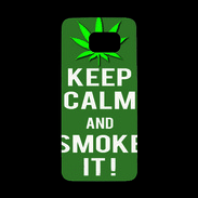 Coque Personnalisée Samsung S7 Edge Premium Keep Calm Smoke it Kaki