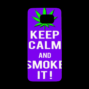 Coque Personnalisée Samsung S7 Edge Premium Keep Calm Smoke it Violet