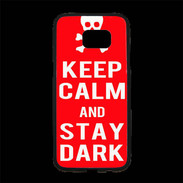 Coque Personnalisée Samsung S7 Edge Premium Keep Calm Stay dark Rouge