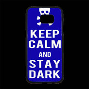 Coque Personnalisée Samsung S7 Edge Premium Keep Calm Stay dark Bleu