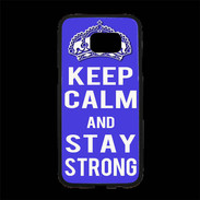 Coque Personnalisée Samsung S7 Edge Premium Keep Calm Stay strong Bleu