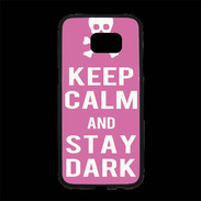 Coque Personnalisée Samsung S7 Edge Premium Keep Calm Stay dark Rose