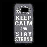 Coque Personnalisée Samsung S7 Edge Premium Keep Calm Stay strong Gris