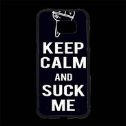 Coque Personnalisée Samsung S7 Edge Premium Keep Calm Suck me Noir