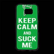 Coque Personnalisée Samsung S7 Edge Premium Keep Calm Suck me Vert