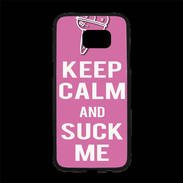Coque Personnalisée Samsung S7 Edge Premium Keep Calm Suck me Rose