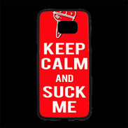 Coque Personnalisée Samsung S7 Edge Premium Keep Calm Suck me Rouge