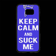 Coque Personnalisée Samsung S7 Edge Premium Keep Calm Suck me Bleu