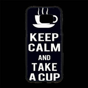 Coque Personnalisée Samsung S7 Edge Premium Keep Calm Take a cup Noir
