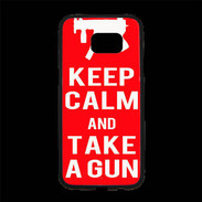 Coque Personnalisée Samsung S7 Edge Premium Keep Calm Take a gun Rouge