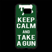 Coque Personnalisée Samsung S7 Edge Premium Keep Calm Take a gun Vert
