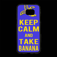 Coque Personnalisée Samsung S7 Edge Premium Keep Calm Take Banana Bleu