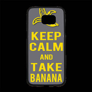 Coque Personnalisée Samsung S7 Edge Premium Keep Calm Take Banana Gris