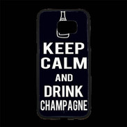 Coque Personnalisée Samsung S7 Edge Premium Keep Calm Drink champagne Noir