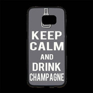 Coque Personnalisée Samsung S7 Edge Premium Keep Calm Drink champagne Gris