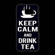 Coque Personnalisée Samsung S7 Edge Premium Keep Calm Drink Tea Noir