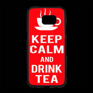 Coque Personnalisée Samsung S7 Edge Premium Keep Calm Drink Tea Rouge